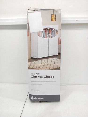 WHITMOR EXTRA-WIDE CLOTHES CLOSET WITH COVER - 19.5" x 60” x 64" - WHITE (model:6822-167-b) image 3