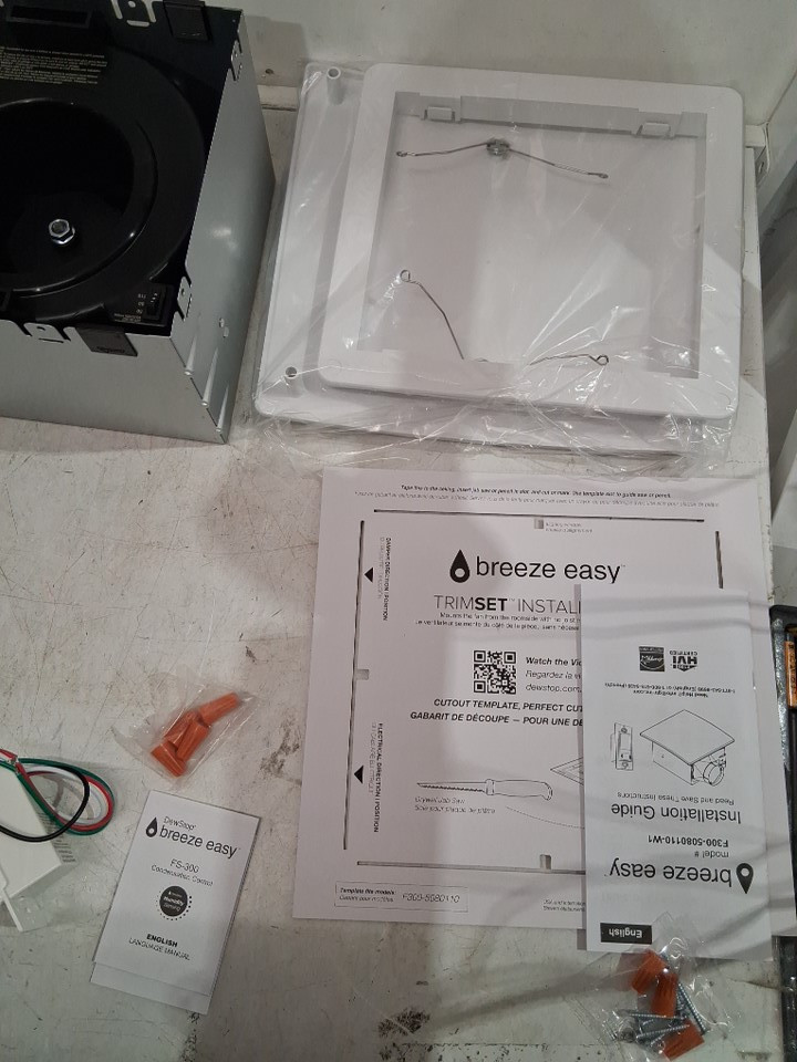 breeze easy easy install bathroom fan - 50/80/110 CFM - white (model:5192227) image 6