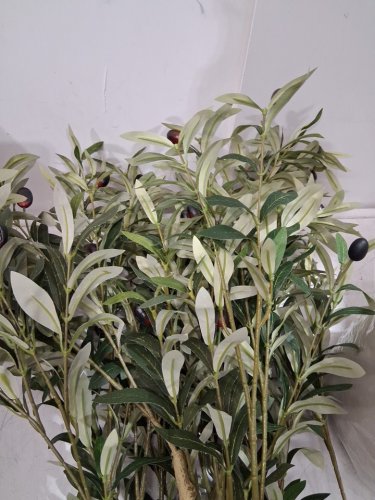 REALEAD ARTIFICIAL FAUX POTTED OLIVE TREE WITH BRANCHES AND FRUITS - 5FT (MODEL: REJTGLSXP-5FT) image 4