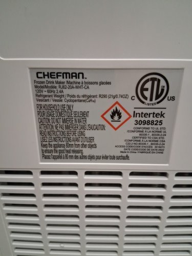 ICEMAN BY CHEFMAN SLUSHIE MACHINE WITH 5 PRESETS AND LED DISPLAY - 90OZ - WHITE (MODEL: RJ62-20A-WHT-CA) image 11