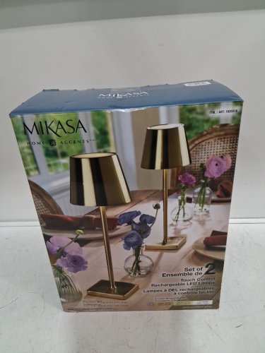 2pk Mikasa Touch Control LED Lamp with 3 light settings - 12" - gold (model: 1835518) image 4