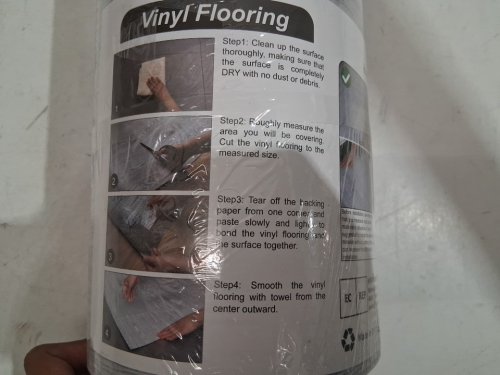 Oxdigi Peel and Stick Vinyl Flooring ROLLS - 23.6'' X 65FT / 128 SQ. FT - White washed image 4