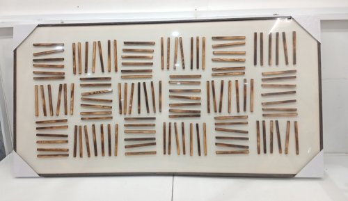 Stacked Timber Wall Art - 56" x 29" - Brown image 3