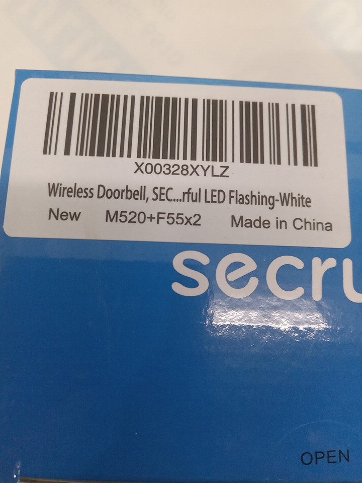 3pc SECRUI WIRELESS DOORBELL with 1,000ft wireless range - white (MODEL: M520+F55x2) image 5
