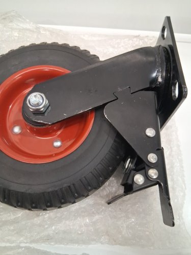4pc nefish heavy duty industrial grade rubber caster wheels with knobby tread, 2 swivel wheels & 2 rigid wheels - 6" - 1200LB capacity - black/silver (model: LJ-6IN-FH-2B2R) image 5
