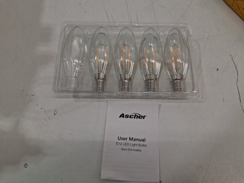 4PK ASCHER E12 BASE LIGHT BULBS SET FOR CANDELABRAS/SMALL LIGHT FIXTURES image 2