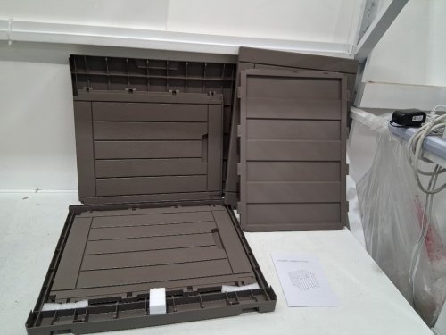 outdoor waterproof resin storage box - 23" x 3" x 22" - brown image 4