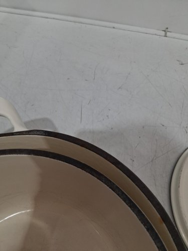 2PC TRAMONTINA Enameled Cast Iron Round Dutch Oven - 4QT / 6QT - OFF WHITE (Model: 1829021) image 5