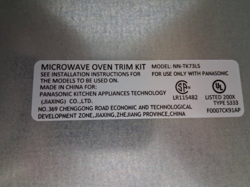 PANASONIC PREMIUM FLUSH MOUNT TRIM KIT FOR MICROWAVE OVEN, 30" x 16.5" - STAINLESS STEEL (MODEL: NN-TK73LS ) image 7