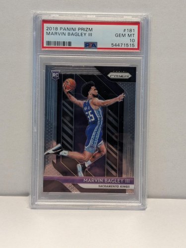 MARVIN BAGLEY III NBA KINGS CARD - PSA GEM MINT 10 - 2018 PANINI PRIZM #181 image 2