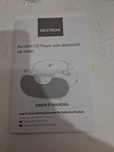 Nextron Portable Stereo CD Player Boombox with AM/FM Radio, Bluetooth, USB, AUX-in, Headphone Jack, CD-R/RW and MP3 CDs Compatible, Clear and Full Sound with Bass Boost, AC/Battery Operated – White (Model: CB-500BT-WHITE) image 6
