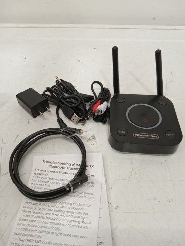 1Mii Bluetooth 5.2 Transmitter for TV to Wireless Headphone/Speaker - Volume Control, AUX/RCA/Optical/Coaxial Audio Inputs, aptX Low Latency and HD (model: B06TX) image 3
