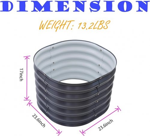 2pk CDEN Planter Raised Beds - 23" X 23" X 17" -  Pearl White (Model: CD-ROUND-2P) image 2