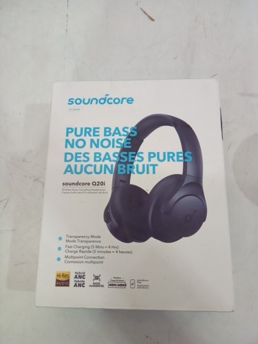 SOUNDCORE BY ANKER Q20I HYBRID ACTIVE NOISE CANCELLING WIRELESS OVER-EAR BLUETOOTH HI-RES BIG BASS HEADPHONES - BLACK - (MODEL: A3004) image 2