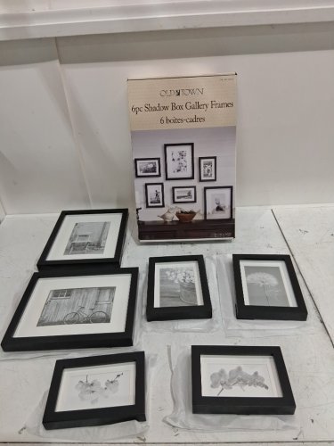 6pc old town shadow box gallery / picture frame - matte black (model : 1237474) image 2