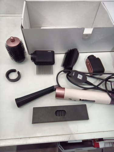 6PC DYSON i.d curly + coily airwrap multi styler and hair dryer with bluetooth - pink / rose gold ( model: hs08) image 6