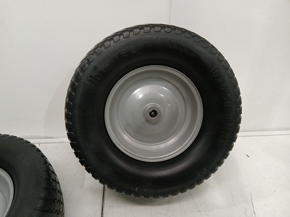 2PK 4 Ply flat free Lawn Mower Garden Tractor WHEELS - 16x6.50-8 -BLACK image 6