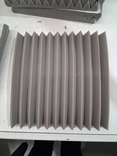 18pk self-adhesive High Density foam Soundproofing Panels - 12" x 2" - grey image 2