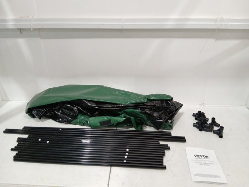 VEVOR all-weather Waterproof PE Tarpaulin Outdoor Storage Deck Box with Galvanized Frame - 230 gal - black/green (model: jh-230) image 3