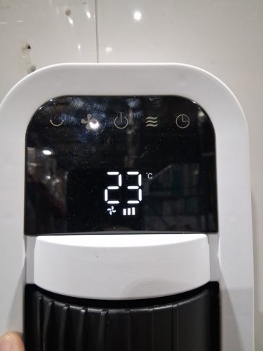 omnibreeze premium 38" Rotating tower fan with wifi CONTROL, 5-SPEEDS & REMOTE - white/BLACK (model: 5333021/dc2313r-g) image 4