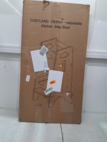COSYLAND Toddler Adjustable Standing Tower Kitchen Step Stool - 3 levels - Natural brown/black - (MODEL :CS000132-2-CA ) image 4