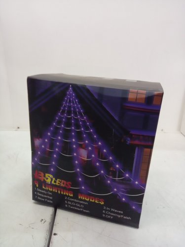 Outdoor Spider Web Lights Halloween Decorations - 135 leds - 16ft - 9 light modes - purple image 2