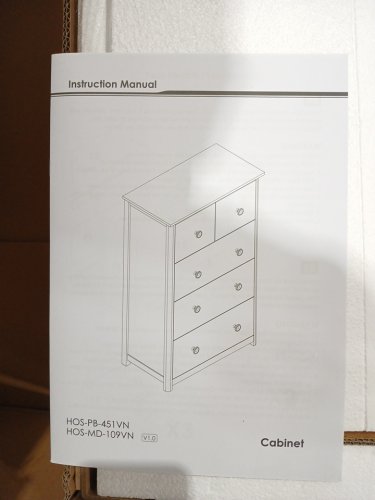5 Drawer Cabinet - White (Model: HOS-MD-109) image 4