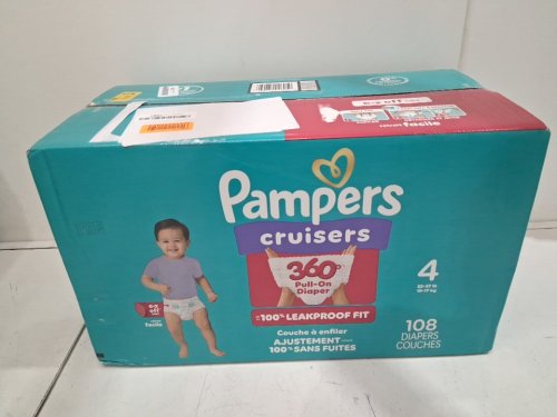 108PK PAMPERS CRUISERS 360 DEGREES 100% LEAKPROOF FIT DIAPERS - SIZE 4 (23LB - 37LB) image 2