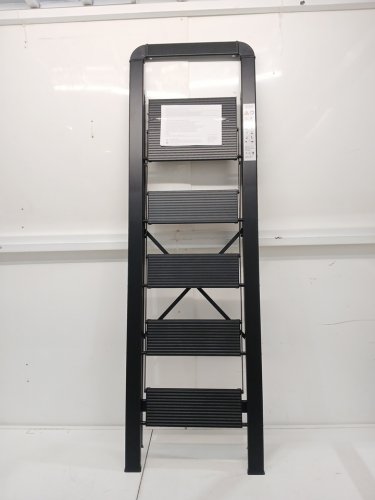 kingrack 5-step lightweight aluminum laddder with non-skid pedals - 52.83" - 330lbs cap - black (model: WK3003E-5F) image 3