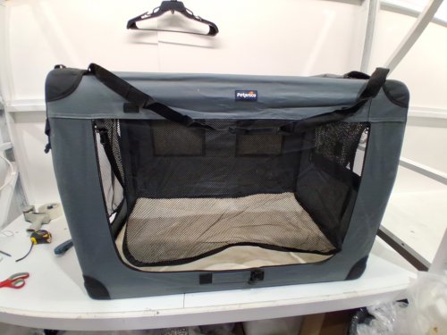 Petprsco Portable and Collapsible Dog Travel Crate for cats and large dogs - 40" x 27" x 27" - GREY/BLACK image 5
