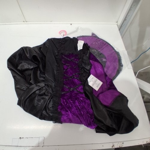 2PC GIRL'S ENCHANTED WITCH COSTUME DRESS - SMALL (4-6) - BLACK / PURPLE image 2