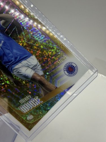 MIKEY MOORE LTD ED #27/50 - TOPPS CHROME FUTURE STARS RANGERS R.C GOLD REFRACTOR CARD (#56) image 3