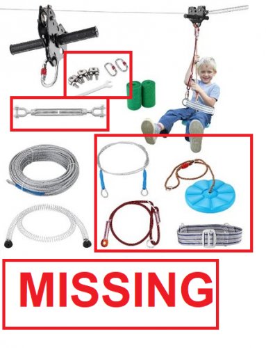 BACKYARD ZIPLINE KIT WITH SAFETY BELT AND TREE CLOTHS - 160FT - 250LB MAX CAPACITY - BLUE (MODEL: HL-160FT-007) image 2