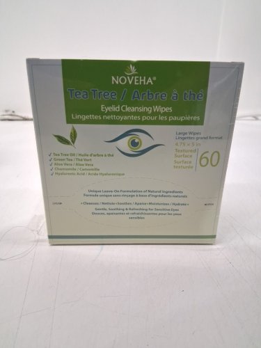60pk NOVEHA TEA TREE Eyelid and Lash Wipes image 2