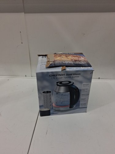 Chefman Dual-Glass Cool-Touch Digital Kettle with Adjustable Temperature and Removable Tea Infuser - 1.7L Cap - stainless steel/black (Model: RJ11-17-CTI-DG-CA-CO/1992747) image 2