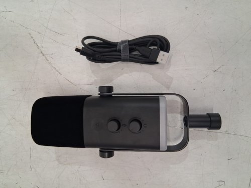 Fifine Dynamic Studio RGB Microphone with Monitoring Headphones Jack, Gain Knob, RGB for Podcast Recording - black (MODEL: AM8) image 3