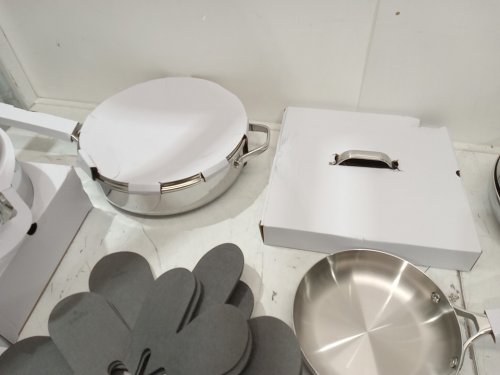 12PC FIGMINT FULLY CLAD TRI-PLY Nonstick Ceramic Coated Cookware Set - STAINLESS STEEL image 4