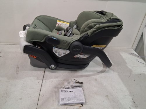 uppababy mesa v3 infant car seat with adjustable EPP foam headrest, Side Impact Protection, and 4th rebound carry handle - 4lbs-35lbs max - evelyn meadow green (model:1003-msa-ca-eve) image 3