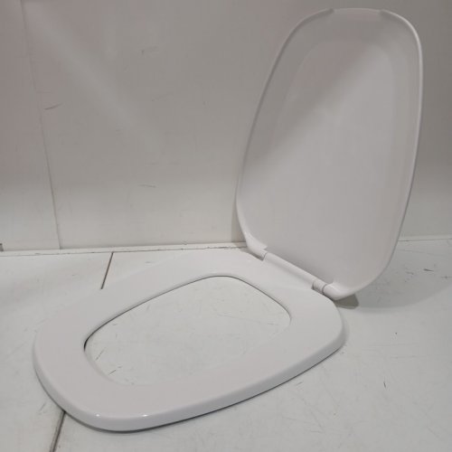 D - SHAPED Elongated Toilet Seat with Slow Close - 19.5" - WHITE image 4