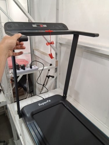 SUPERFIT FOLDABLE COMPACT TREADMILL WITH LED DISPLAY & 12 PRESET PROGRAMS - BLACK/LIGHT BLUE (MODEL: SP37681US-NY) image 8