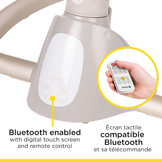 Safety 1st Amherst baby Swing with bluetooth with digital touch screen & remote control - Santorini Light/cream/white (model: 53043CSAT) image 2