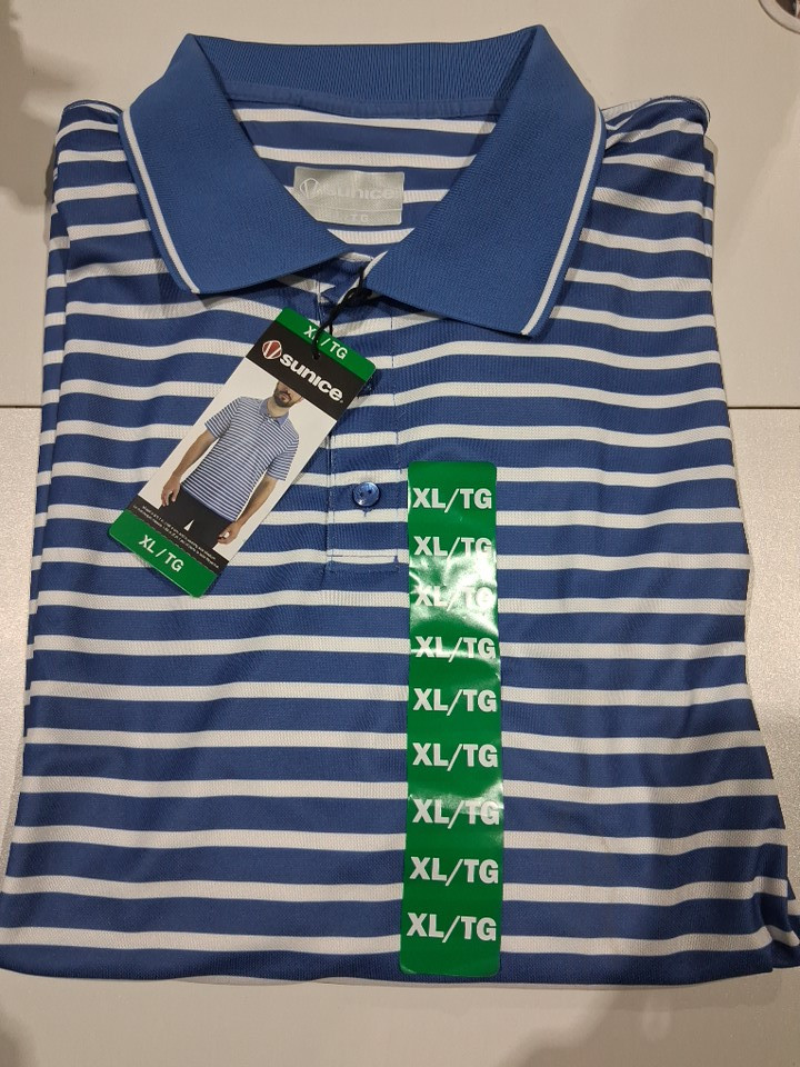 MEN'S SUNICE PERFORMANCE POLO STRIPED SHIRT - EXTRA LARGE - BLUE/WHITE - (STYLE: 1991253) image 2