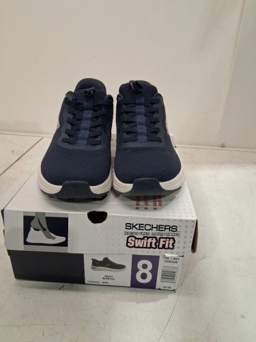 WOMEN'S SKECHERS HANDS FREE SWIFT FIT SLIP ON SNEAKERS - 8 - NAVY BLUE (STYLE: 179326CS / 2566408) image 2