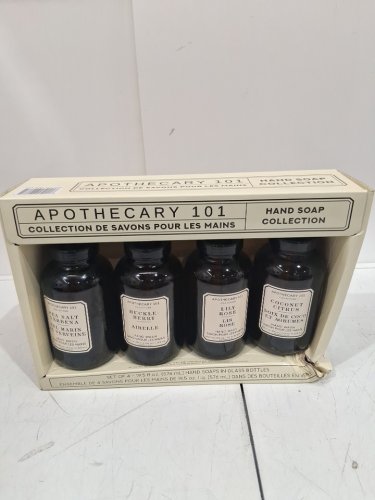 4PC APOTHECARY 101 COLLECTIONS HAND WASH SET - COCONUT CITRUS/HUCKLEBERRY/LILY ROSE/SEA SALT VERBENA - 19.5oz (576ML EACH) (MODEL: 2027209) image 2