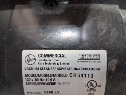 HOOVER COMMERCIAL CORDED HUSHTONE13+ HARD-BAGGED UPRIGHT VACUUM WITH INTELLIBELT - 13" CLEAN PATHWAY - 152CFM - 40FT CORD - BLACK/GREY/ORANGE (MODEL: CH54113) image 7
