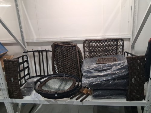 3PC Costway outdoor wicker patio swivel gliding armchairs AND TABLE set - 400lbs cap - black/brown (model: HW75079DK) image 5