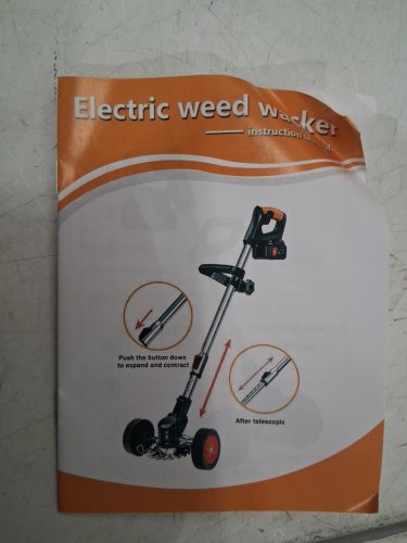 Lightweight Foldable Cordless electric weed whacker and accessories - Red/orange image 6