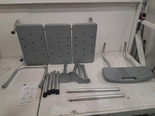 MEDLINE GUARDIAN TRANSFER BENCH WITH BACK & MICROBAN ANTIMICROBIAL TREATMENT - GREY (MODEL: G3-100KBX1) image 3