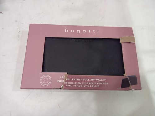 WOMEN'S bugatti full zip genuine leather wallet - black (model: 1649280) image 2