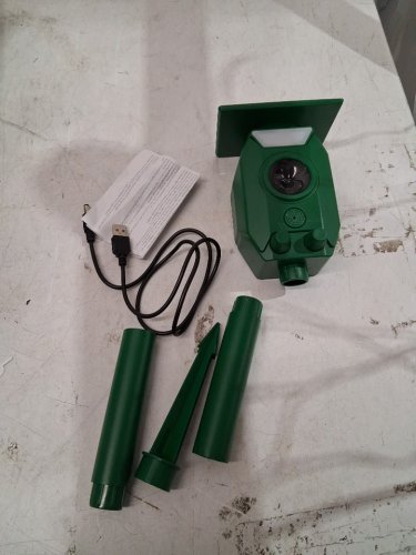 ANIMAL REPELLER ULTRASONIC SOLAR POWER BIRD DOG CAT SKUNK DEER RACCOON REPELLENT - 19" - GREEN image 3